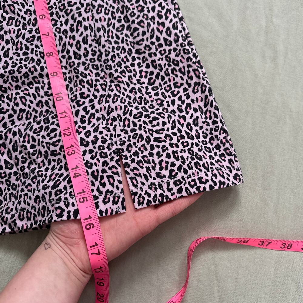Topshop Pink Leopard Print Mini Skirt Stretchy Bodycon Pencil Sz 2 Mcbling - Picture 7 of 8